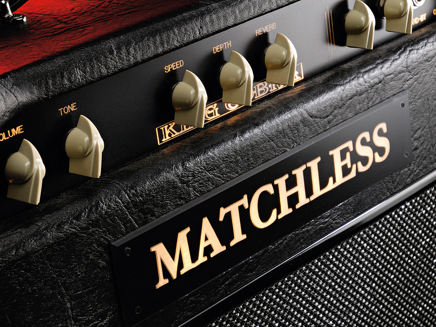The King Cobra has just seven knobs, three of which deal with tremolo and reverb!
