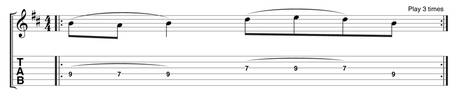 Combining hammer-ons and pull-offs tab 1